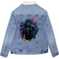 Cool Punk Spider Jacket Unisex Sherpa-lined Denim Jacket | Artistshot