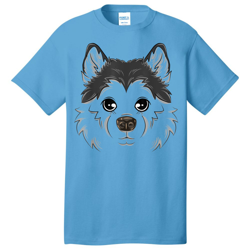 Alaskan Malamute Costume Cute Dog Face Halloween Basic T-shirt | Artistshot