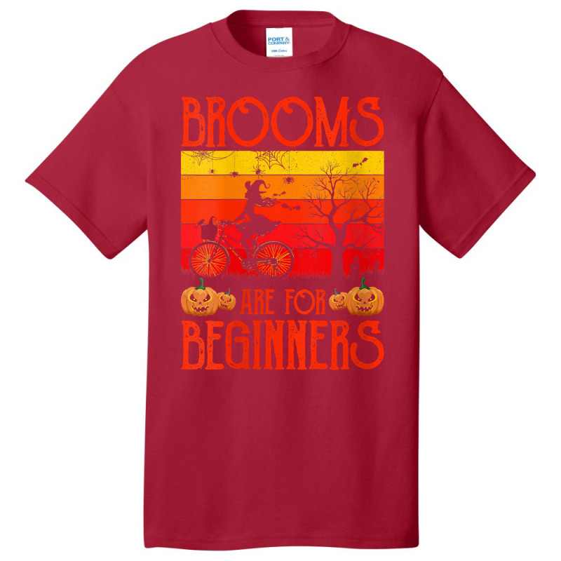 Womens Brooms Are For Beginners Bicycle Shirt Witch Halloween 2022 V N Basic T-shirt | Artistshot