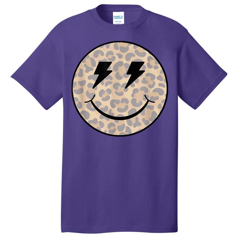 Trendy Leopard Smiley Face Lightning Bolt T Shirt Basic T-shirt by cm-arts | Artistshot