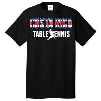 Costa Rica Table Tennis Fans   Costa Rican Flag Ping Pong Basic T-shirt | Artistshot