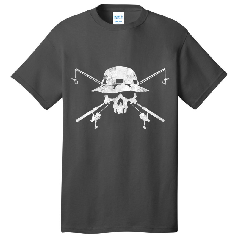 Fishing Skull, Fishing Skull Vintage, Fishing Skull Art, Fishing Skull Basic T-shirt by SHUTREI55 | Artistshot