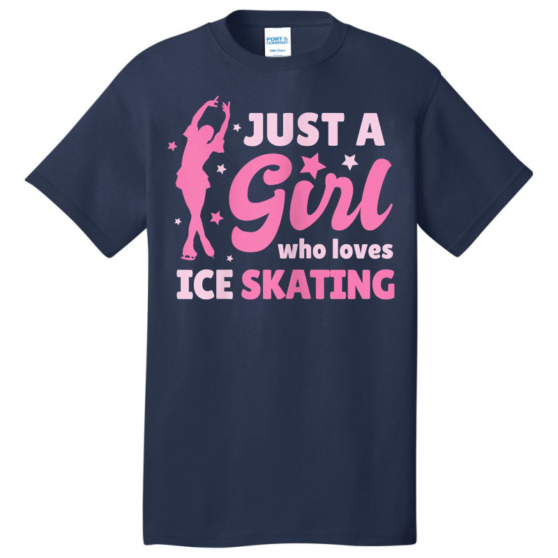 Just A Girl Who Loves Ice Skating Dance Funny Vintage Sports Basic T-shirt by JoolsShamel | Artistshot