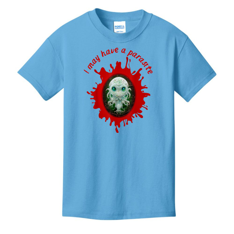 I May Have A Parasite Funny Halloween Blood Splatter Basic Youth T-shirt by Uniform | Artistshot