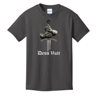 Deus Vult   Catholic Crusader Templar Knight   Sword & Armor Long Slee Basic Youth T-shirt | Artistshot