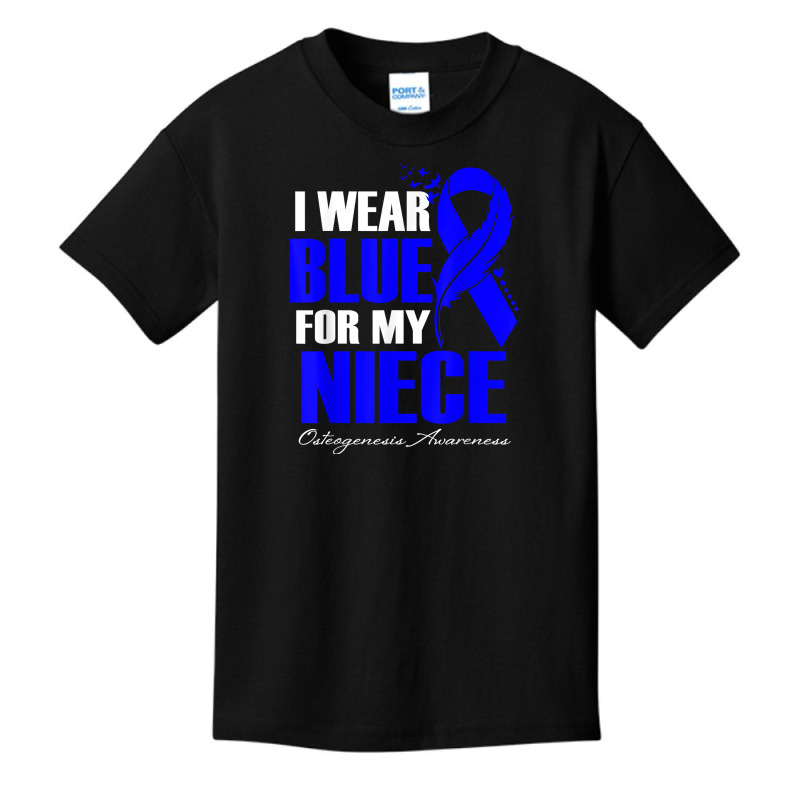 I Wear Blue For My Niece Osteogenesis Awareness Feather T Shirt Basic Youth T-shirt by cm-arts | Artistshot