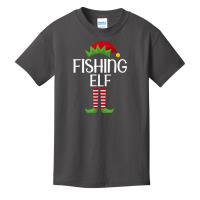 Fishing Elf Family Matching Group Christmas Party Pajama Basic Youth T-shirt | Artistshot