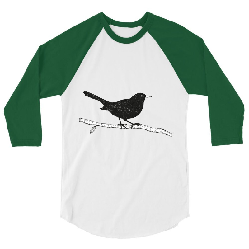 Blackbird Pen Drawing 3/4 Sleeve Shirt | Artistshot