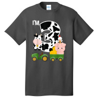 Farm Animals Tractor 3rd Birthday 3 Year Old Birthday Party Basic T-shirt | Artistshot