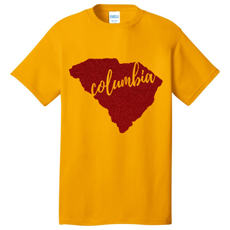 Columbia, Sc Garnet Glitter Basic T-shirt by cm-arts | Artistshot