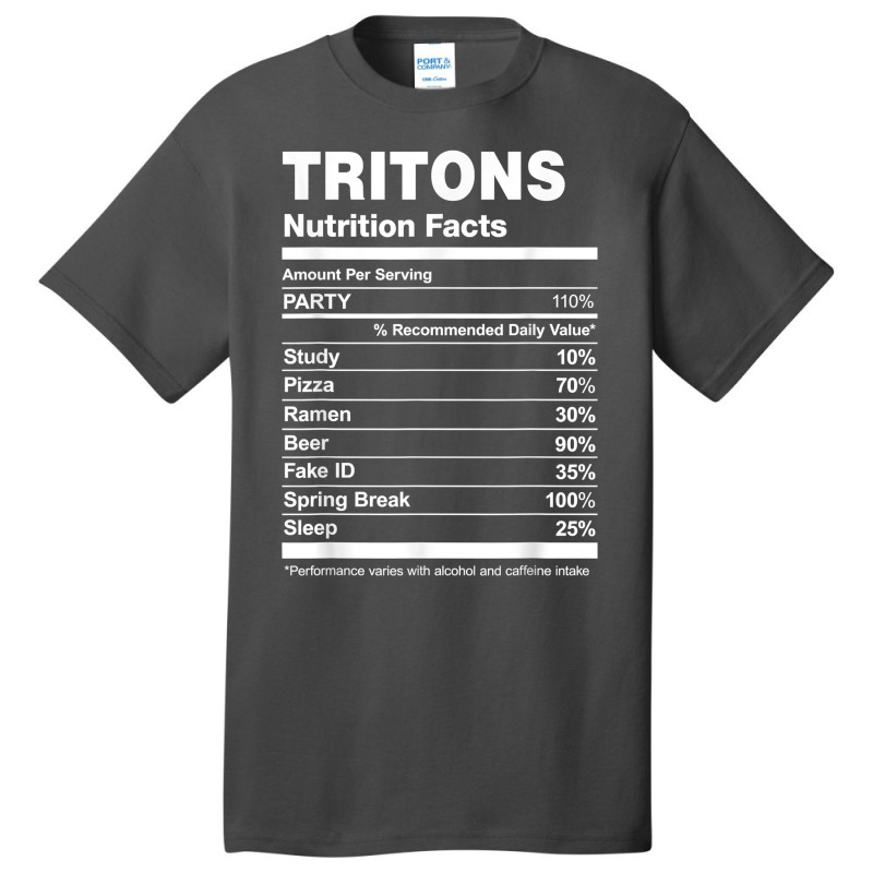 Tritons Nutrition Facts College University T Shirt Basic T-shirt by hankeajrippleex5 | Artistshot