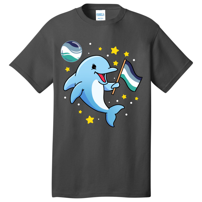 Dolphin In Space Oriented Aroace Basic T-shirt | Artistshot