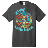 Future Marine Biologist Ocean Life Drawing Whale Octopus Basic T-shirt | Artistshot