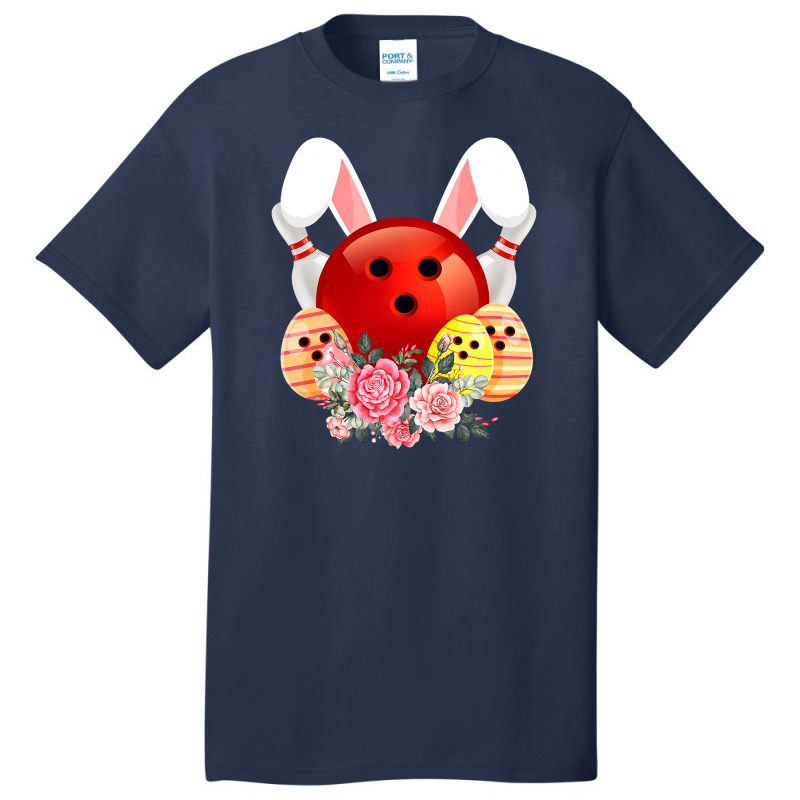 Bowling Easter Bunny Egg 2020 Rabbit Flowers Pascha Bowler Basic T-shirt by Haley1989 | Artistshot