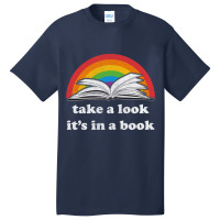 Take A Look It's In A Book Reading Vintage Retro Rainbow Pullover Hood Basic T-shirt | Artistshot