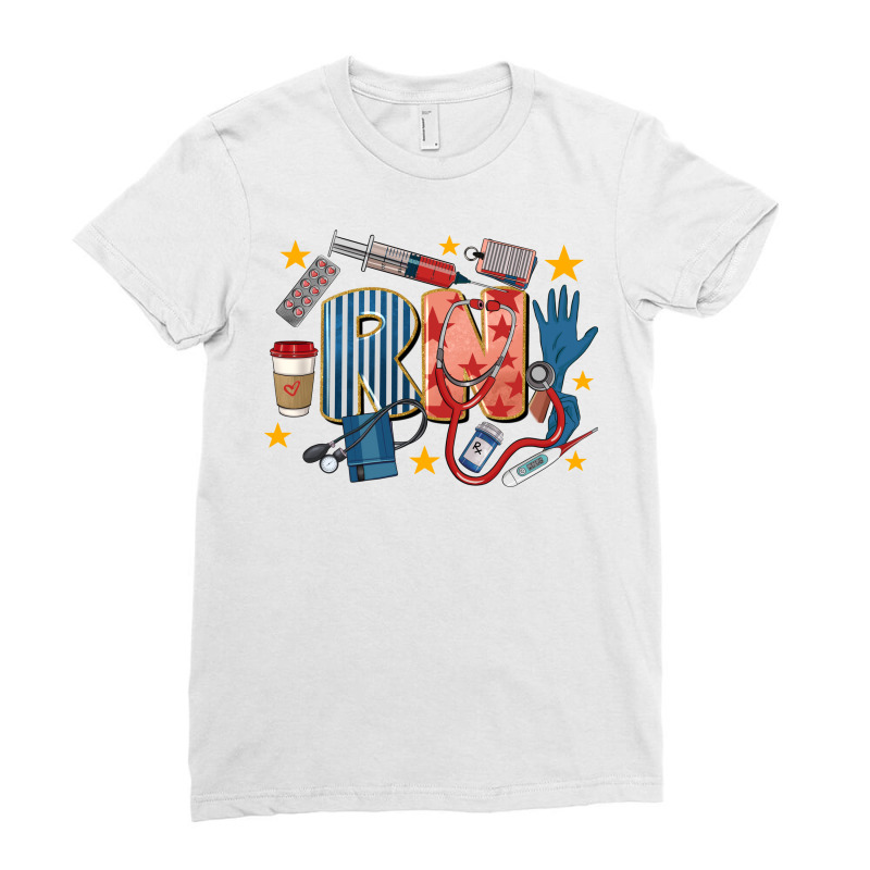 Rn Registered Nurse 4th Of July Ladies Fitted T-shirt | Artistshot