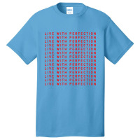 Live With Perfection Red Pattern Aesthetic Basic T-shirt | Artistshot