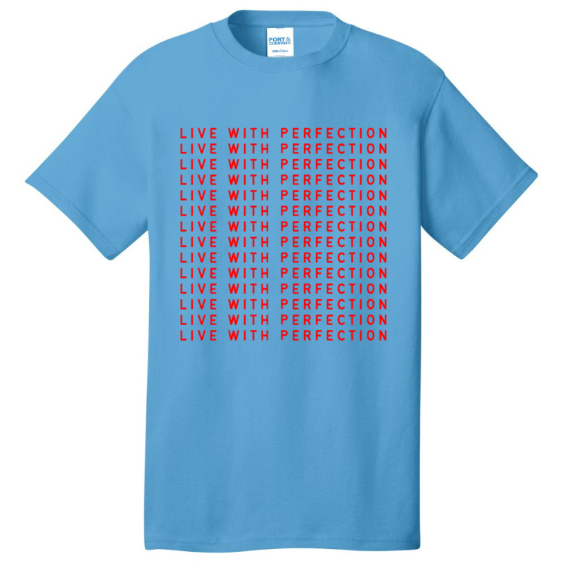 Live With Perfection Red Pattern Aesthetic Basic T-shirt | Artistshot