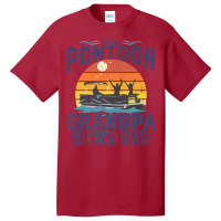 Mens Pontoon Grandpa Captain Retro Funny Boating Fathers Day Gift Prem Basic T-shirt | Artistshot