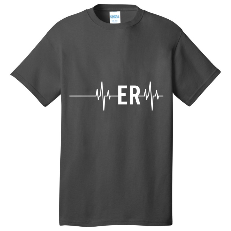 Emergency Medicine Physician Nurse Gift Er Heartbeat Long Sleeve T Shi Basic T-shirt | Artistshot