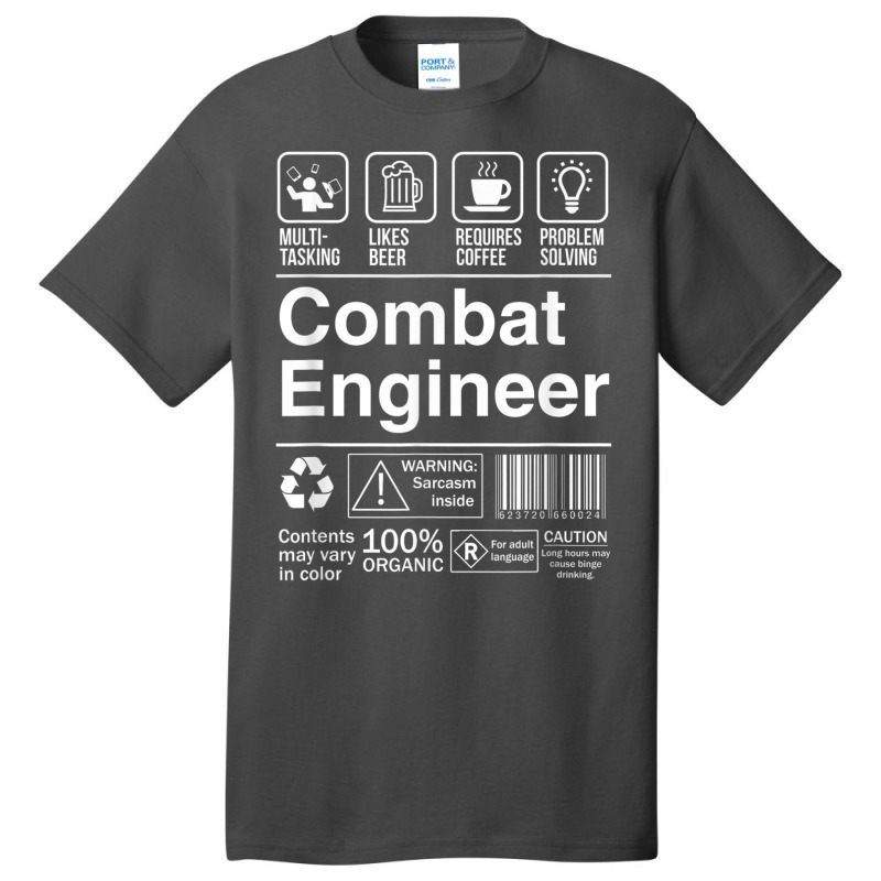 Combat Engineer Shopping Label Problem Solver T Shirt Basic T-shirt by cm-arts | Artistshot