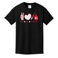 Phlebotomy Peace Love Syringe Venipuncture Phlebotomist T Shirt Basic Youth T-shirt | Artistshot