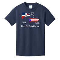 Half Puerto Rican Half Dominican Flag Map Combined Pr Rd T Shirt Basic Youth T-shirt | Artistshot