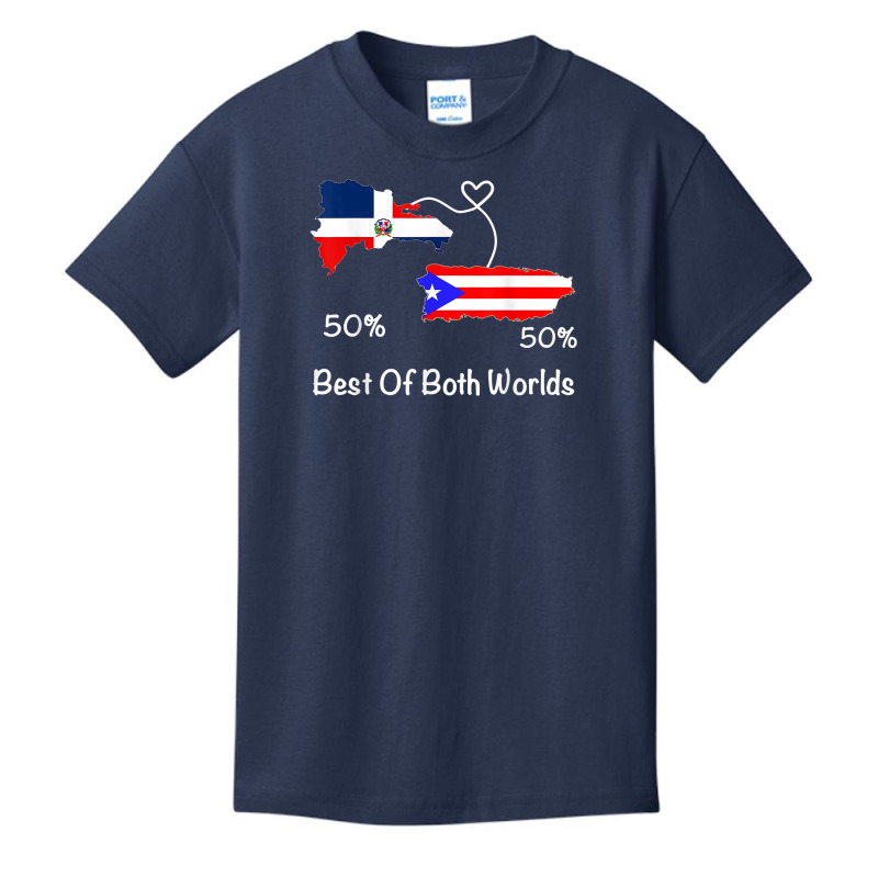 Half Puerto Rican Half Dominican Flag Map Combined Pr Rd T Shirt Basic Youth T-shirt by cm-arts | Artistshot