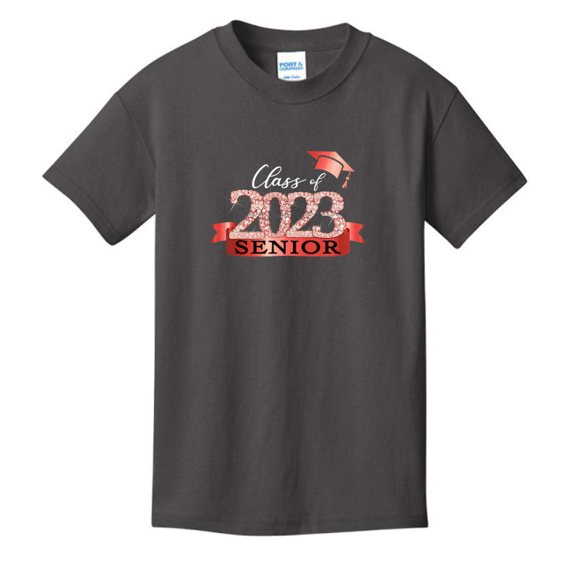 Class Of 2023 Senior I School Color Decoration Red Black Basic Youth T-shirt by kentuckykonpha9 | Artistshot