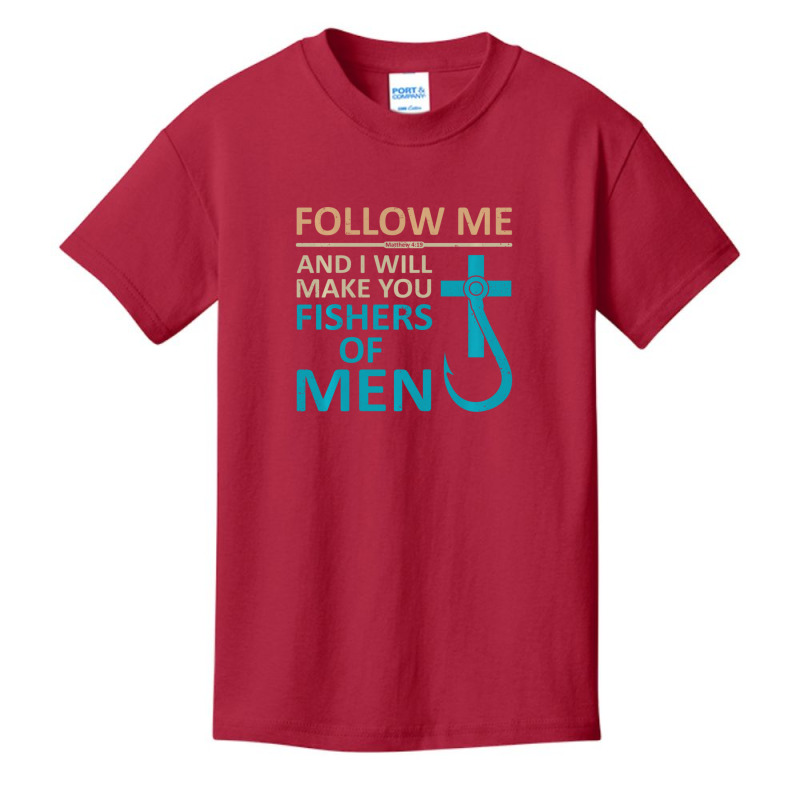 Follow Me Fishers Of Men Christian Hook Gifts T Basic Youth T-shirt by thangdinhsinhelf | Artistshot