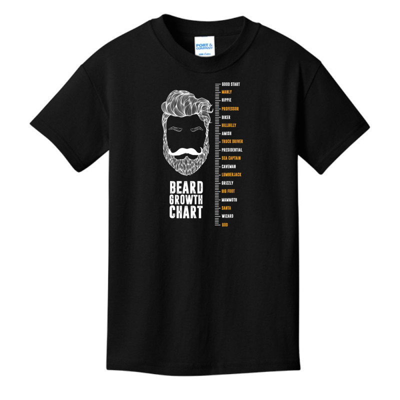 Epic Beard Growth Chart T-shirt, By Zany Brainy Basic Youth T-shirt | Artistshot