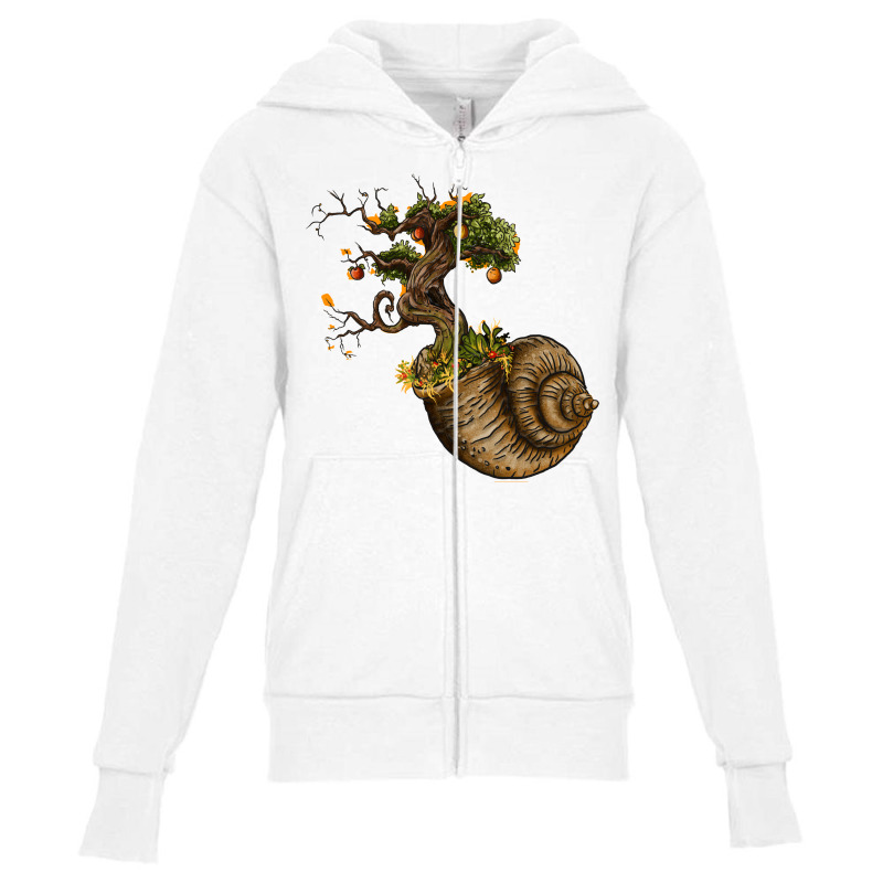 Snail Shell Tree Youth Zipper Hoodie by deepbox | Artistshot