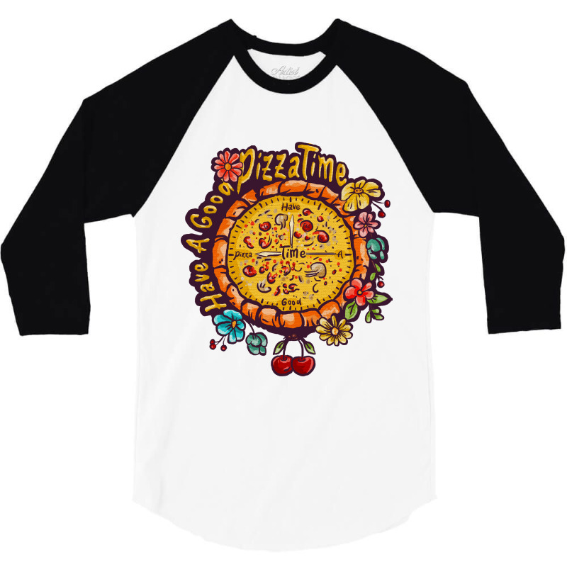 Pizza O'clock 3/4 Sleeve Shirt by deepbox | Artistshot