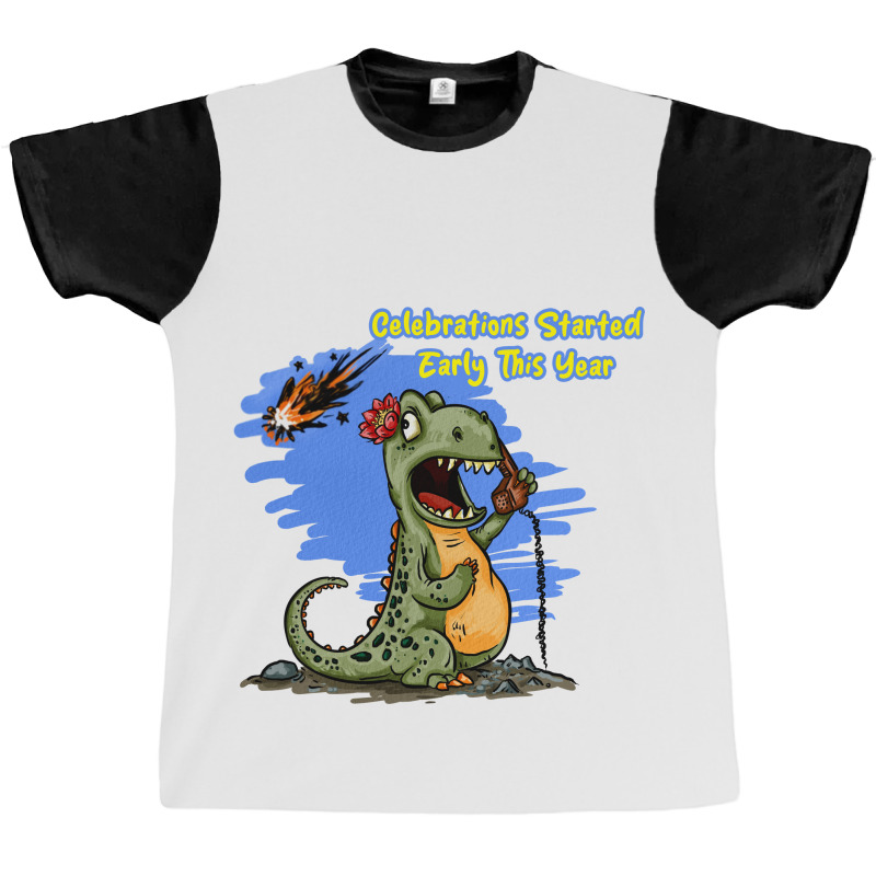 Dino Celebrations Graphic T-shirt by deepbox | Artistshot