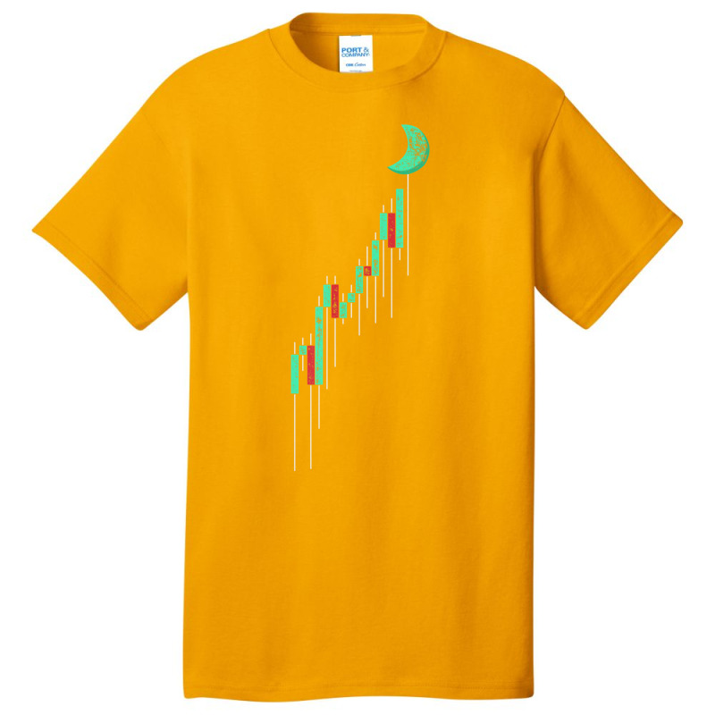 Crypto Trading Hodl Vintage Stock Chart To The Moon Basic T-shirt by cm-arts | Artistshot