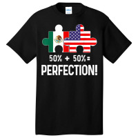 Half American Half Mexican Flag Combined Map Mexico Usa T Shirt Basic T-shirt | Artistshot