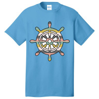 Ship Wheel Green Striped Basic T-shirt | Artistshot