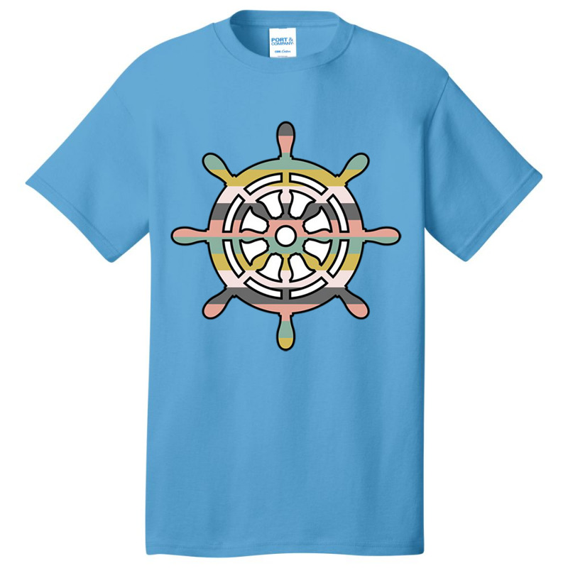 Ship Wheel Green Striped Basic T-shirt | Artistshot