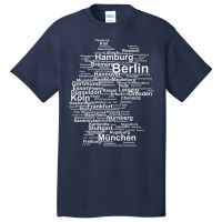 Germany Map Silhouette Towns Cities Berlin Hamburg Travel Premium T Sh Basic T-shirt | Artistshot