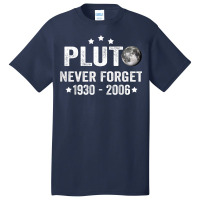 Vintage Never Forget Pluto Nerdy Astronomy Space Science Basic T-shirt | Artistshot