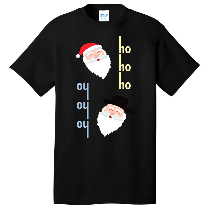 Oy Oy Oy Jewish Santa Funny Hanukkah Pajamas Top Gifts Basic T-shirt | Artistshot