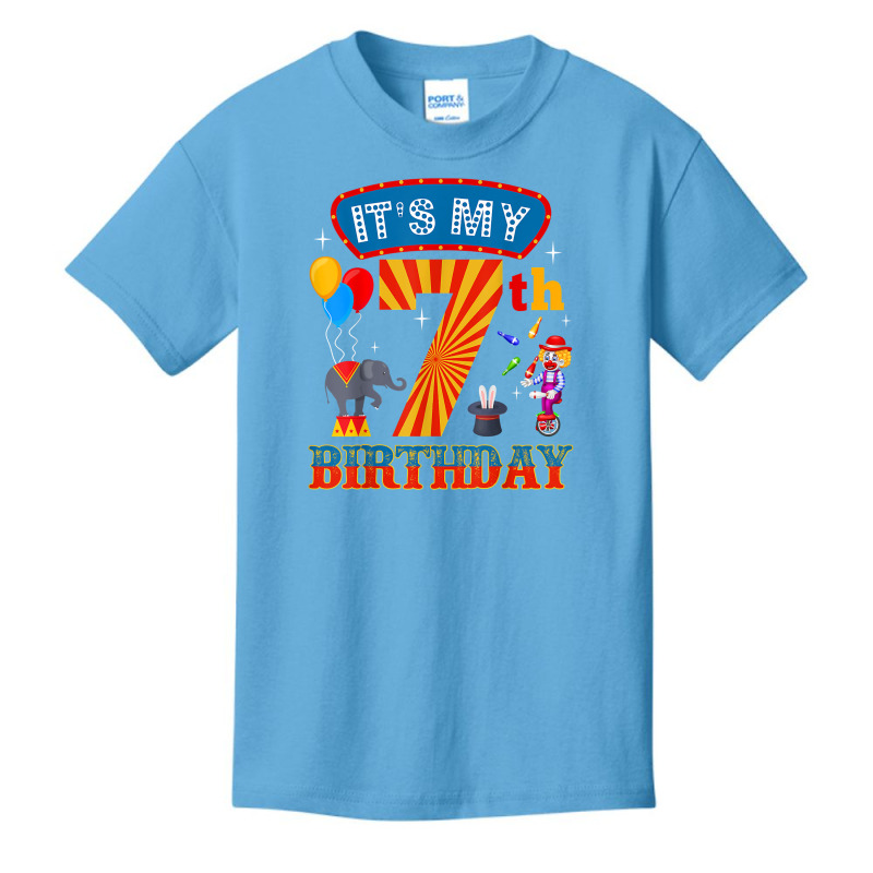 It's My 7th Birthday Ringmaster Kids Circus Party B Day T Shirt Basic Youth T-shirt by cm-arts | Artistshot