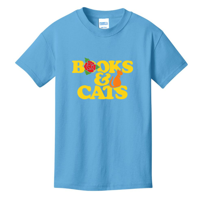 Books And Cats Fun Bookish Cat Person Artwork Cute Basic Youth T-shirt by Quick Scully | Artistshot