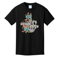 Sensitive Savage Skeleton Funny Floral Women's Motivational Basic Youth T-shirt | Artistshot