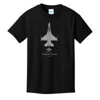 F-16 Fighting Falcon Tech Drawing Military Airplane Basic Youth T-shirt | Artistshot