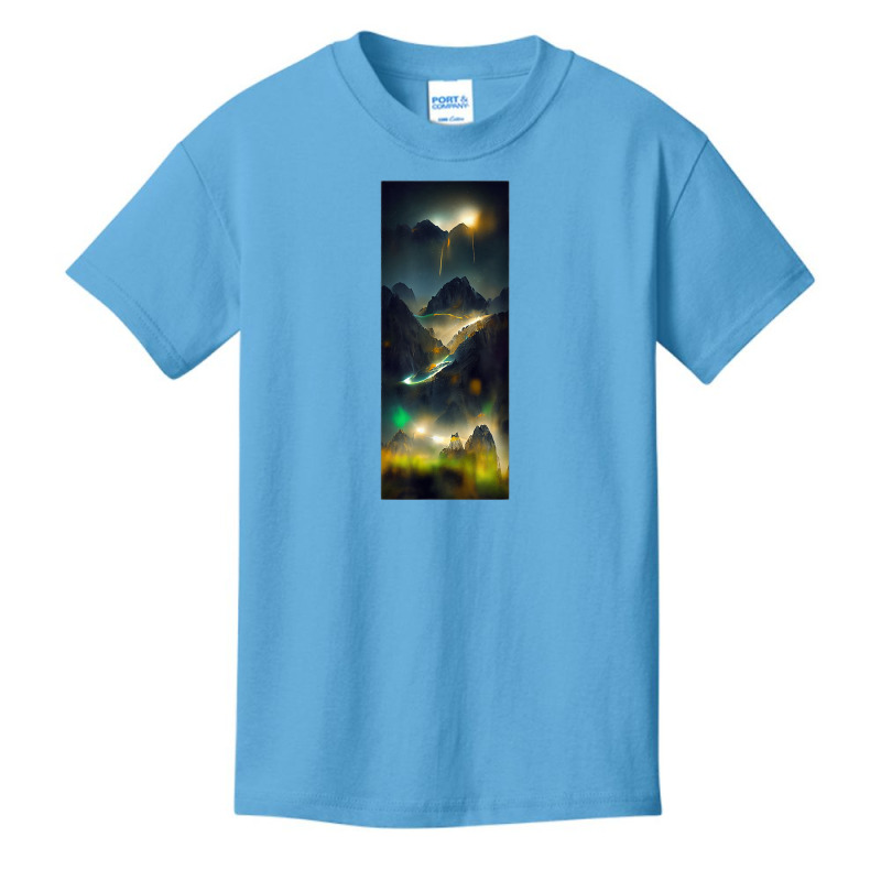 Quasar In Motion Across The Night Sky Mountain Blur Northern T Shirt Basic Youth T-shirt by cm-arts | Artistshot