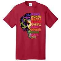 I Am Black History Month Woman Black Girl Magic Melanin Basic T-shirt | Artistshot