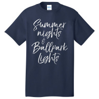 Baseball Summer Nights And Ballpark Lights Basic T-shirt | Artistshot