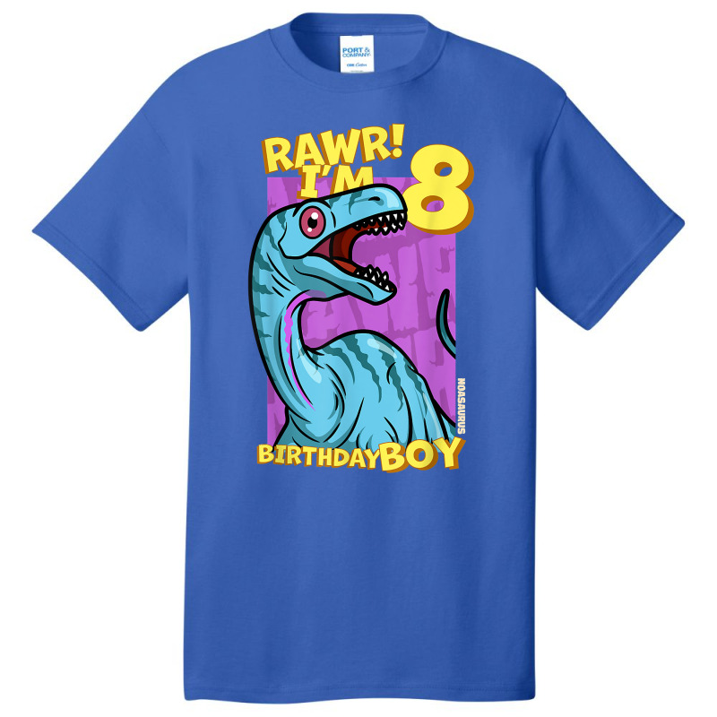 Rawr! I'm 8 Birthday Boys 8th Birthday Dino Noasaurus T Shirt Basic T-shirt | Artistshot