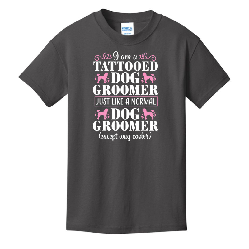 Dog Groomer Tattooed Pet Grooming Puppy Care Basic Youth T-shirt by Konlasa6638 | Artistshot